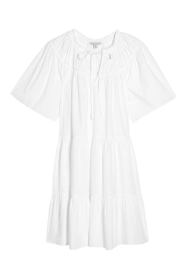 Smocked Poplin Dress, Alternate, color, WHITE
