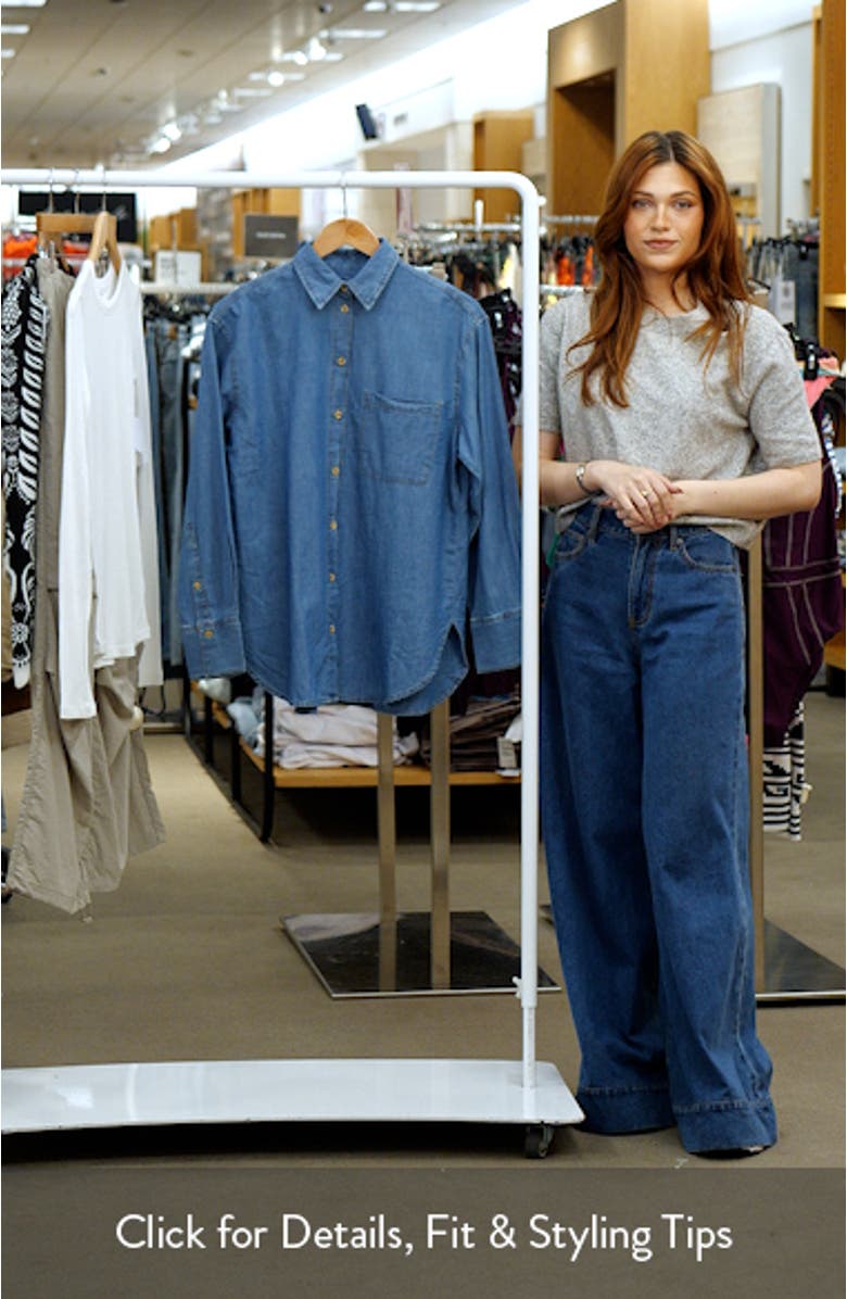 Nonstretch Denim Button-Up Shirt, sales video thumbnail