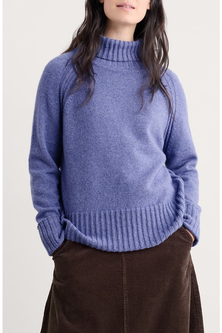 Basset Cove Merino Wool Blend Turtleneck Sweater, Main, color, KNIT MELANGE BILBERRY