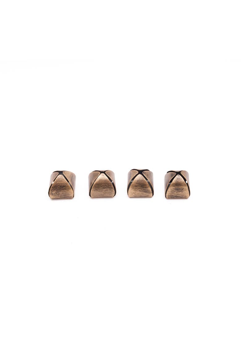 Bell Brass Card Holders Set of 4, Alternate, color, Silver