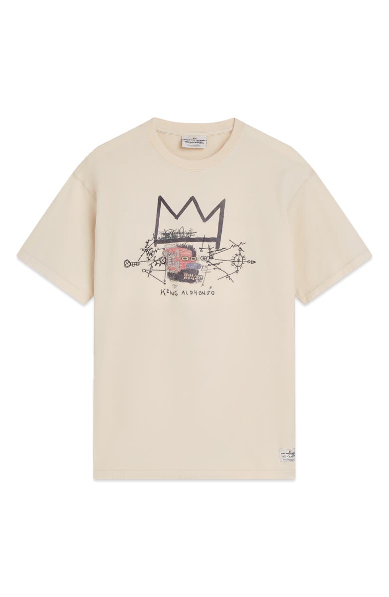 Scotch & Soda Basquiat Artwork Graphic Cotton T-Shirt, Alternate, color, Eggnog