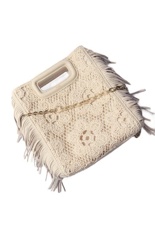 Maje Crochet-knit M Bag In Ecru