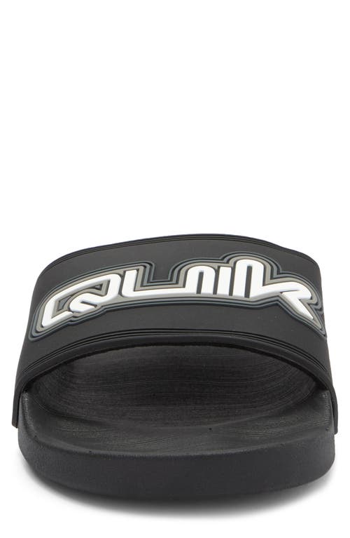 Quiksilver Rivi Wordmark Slide Sandal In Black/white