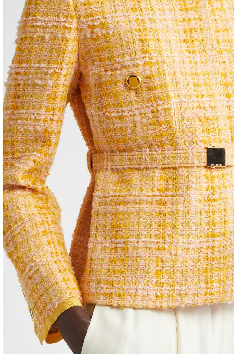 Italian Slubbed Tweed Knit Belted Jacket, Alternate, color, SONORA/ DUNE MULTI