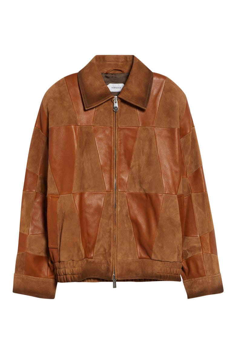 Paneled Leather Jacket, Main, color, LEATHER