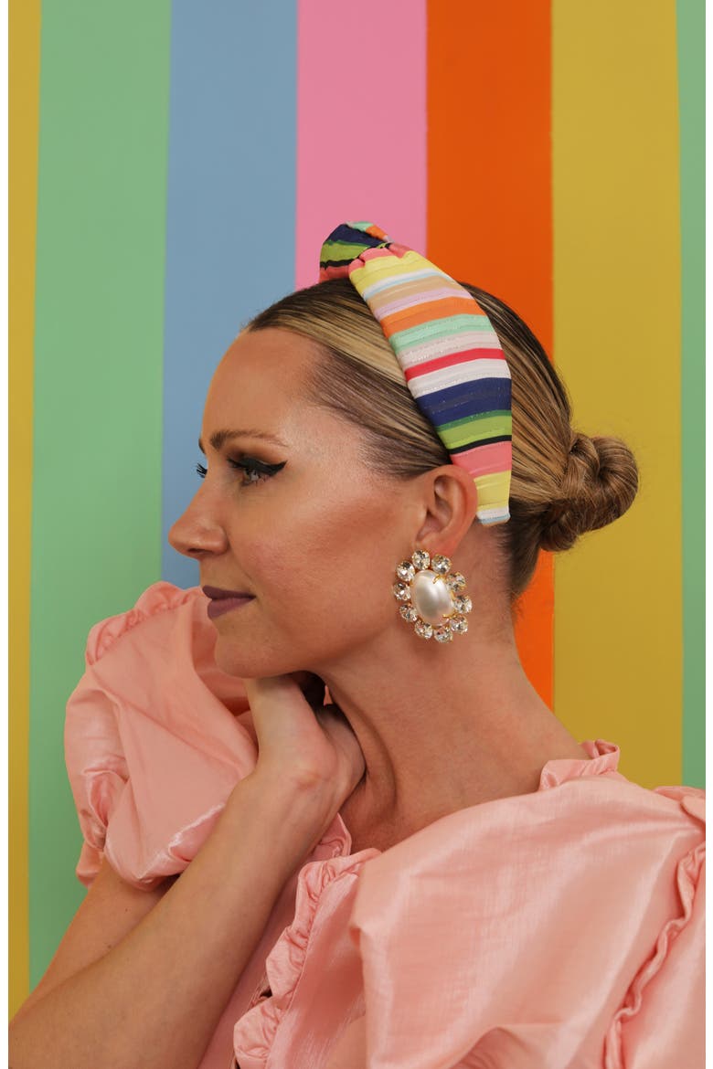 x Atlantic-Pacific Stripe Knotted Headband, Alternate, color, VIBRANT PRISM