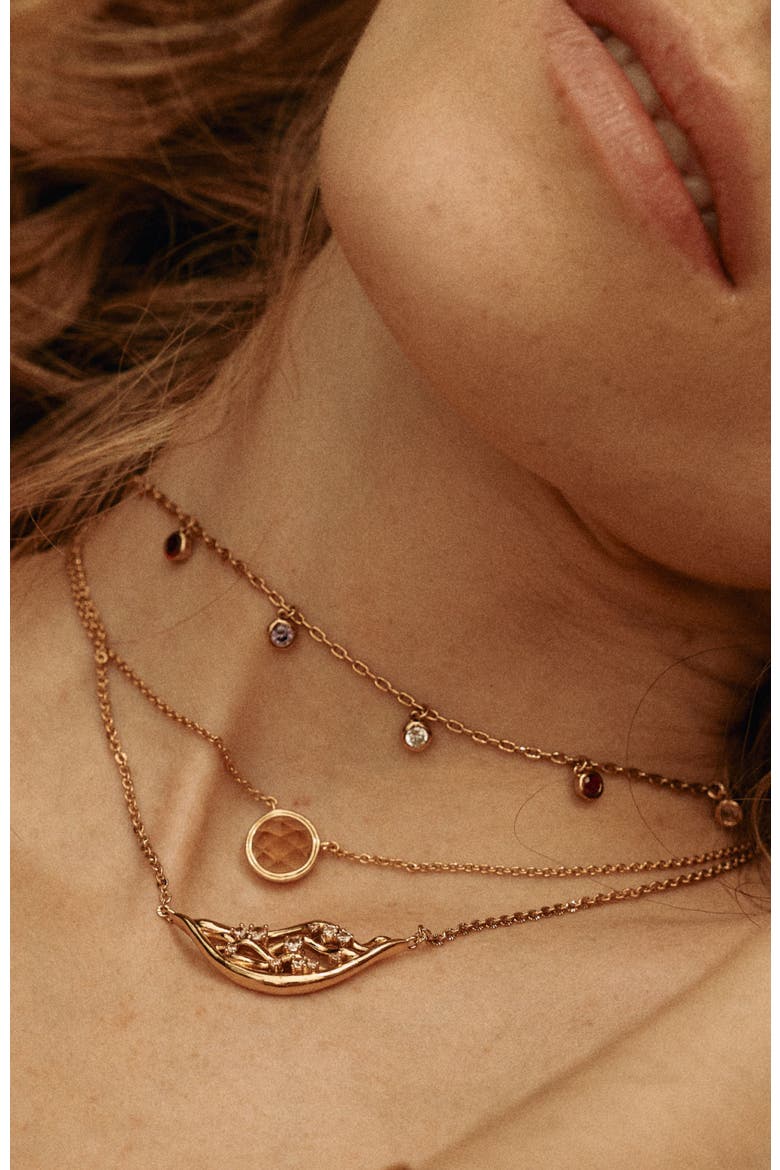 Rainbow Charm Necklace, Alternate, color, Gold