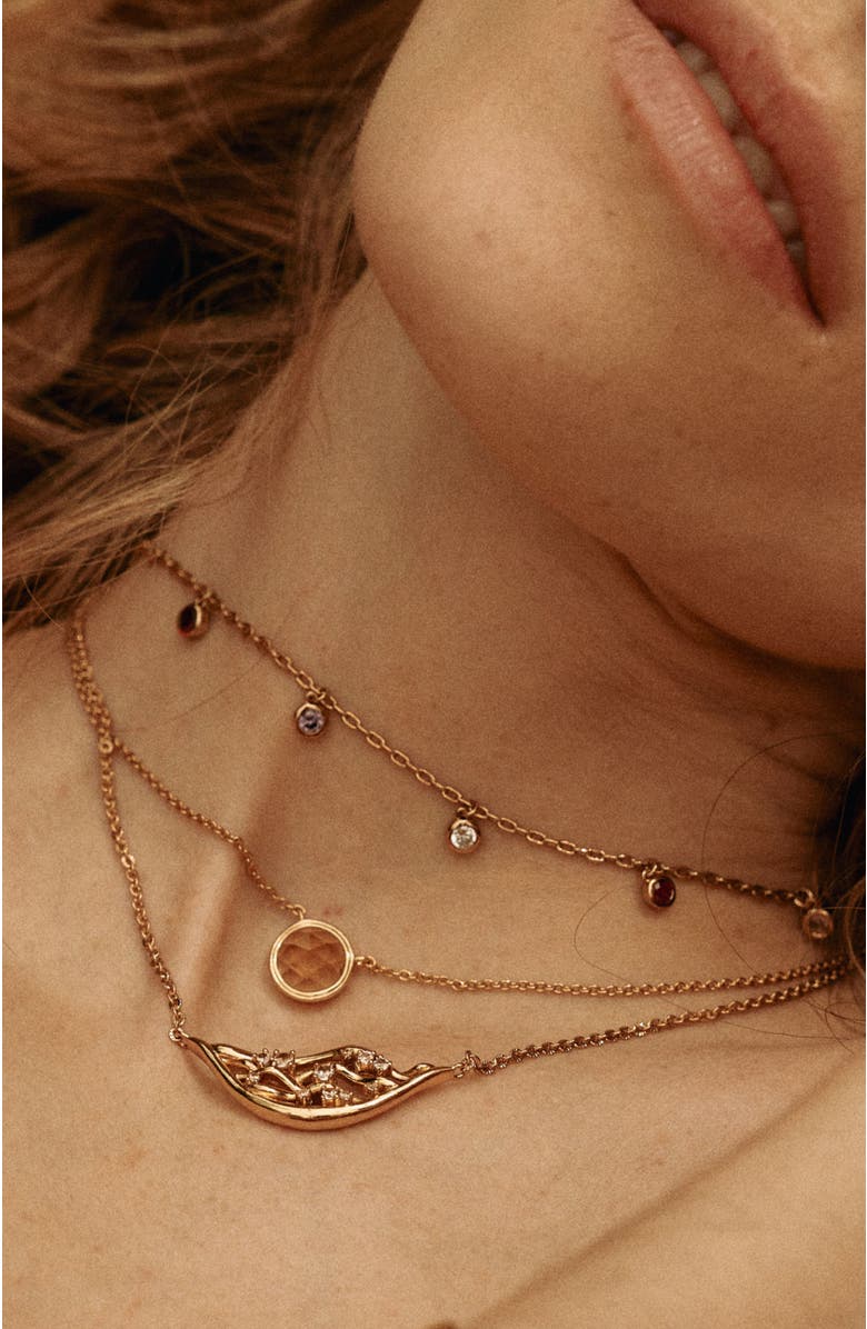 RETRO CHIC Rainbow Charm Necklace, Alternate, color, Gold