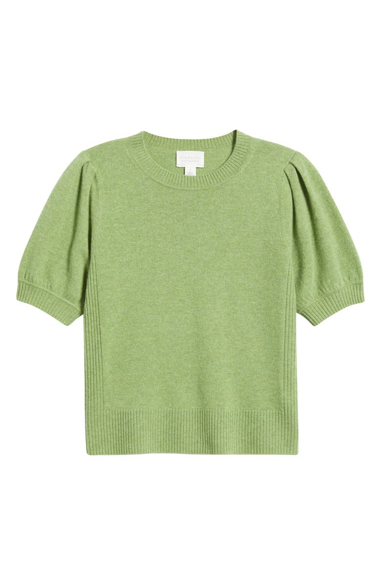 Caslon<sup>®</sup> Puff Sleeve Wool & Cashmere Sweater, Alternate, color, Olive Epsom