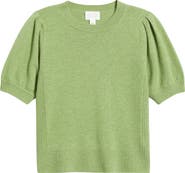 Caslon® Puff Sleeve Wool & Cashmere Sweater