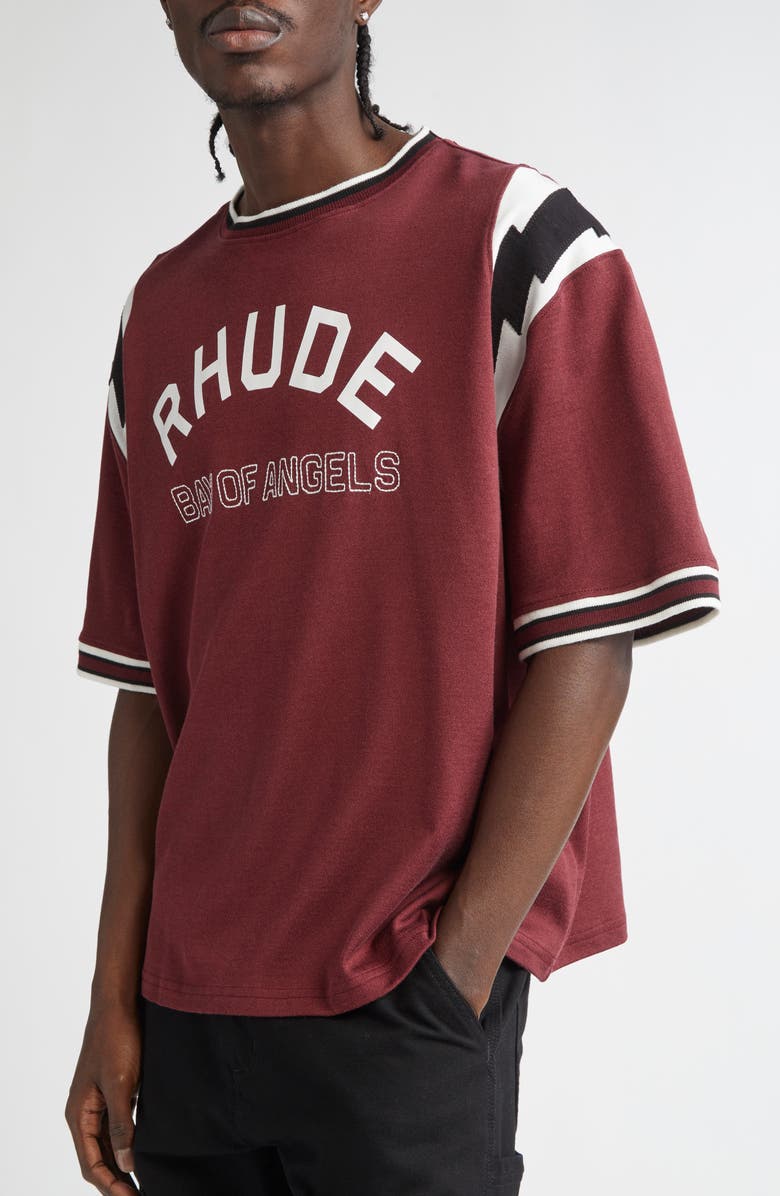 Rhude Lightning Jersey Ringer T-Shirt, Alternate, color,