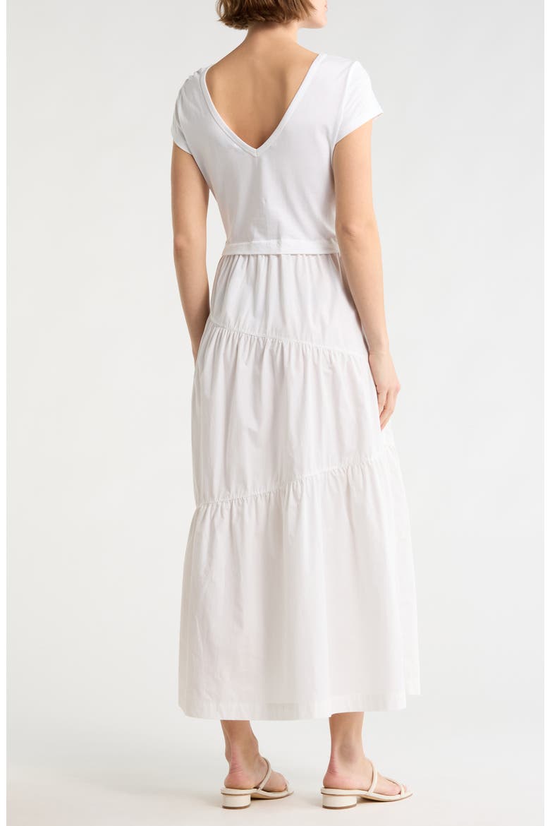 Tiered T-Shirt Midi Dress, Alternate, color, WHT