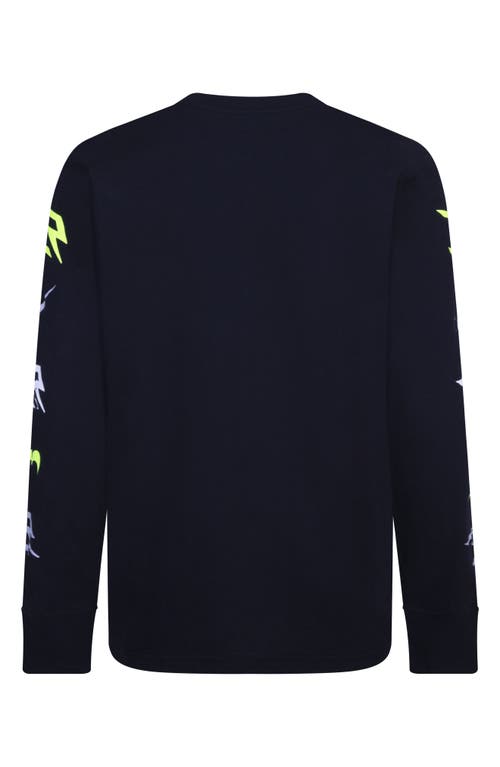 3 Brand Kids' Ticker Tape Long Sleeve Graphic T-shirt In Black