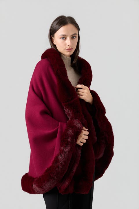 Faux Fur Wrap Cape