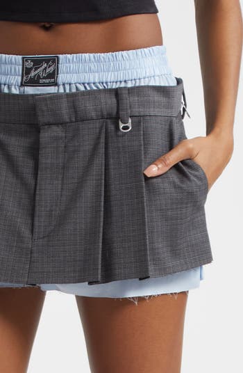 【ALEXANDER WANG】'Prestyled Pleated' skort Alexander Wang Prestyled Pleated Skort with Detachable Chain