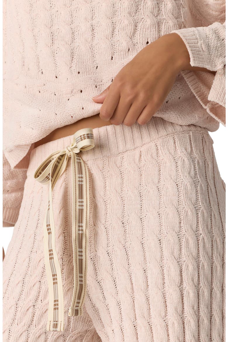 Intimately FP Fireside Crush Cable Knit High Waist Joggers, Alternate, color, CREAM