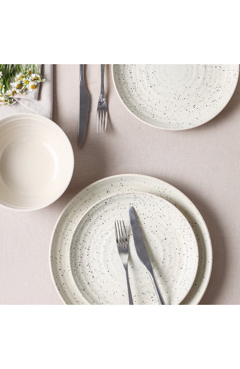 Stone Lain Dua Stoneware 24-Piece Dinnerware Set, Alternate, color, White