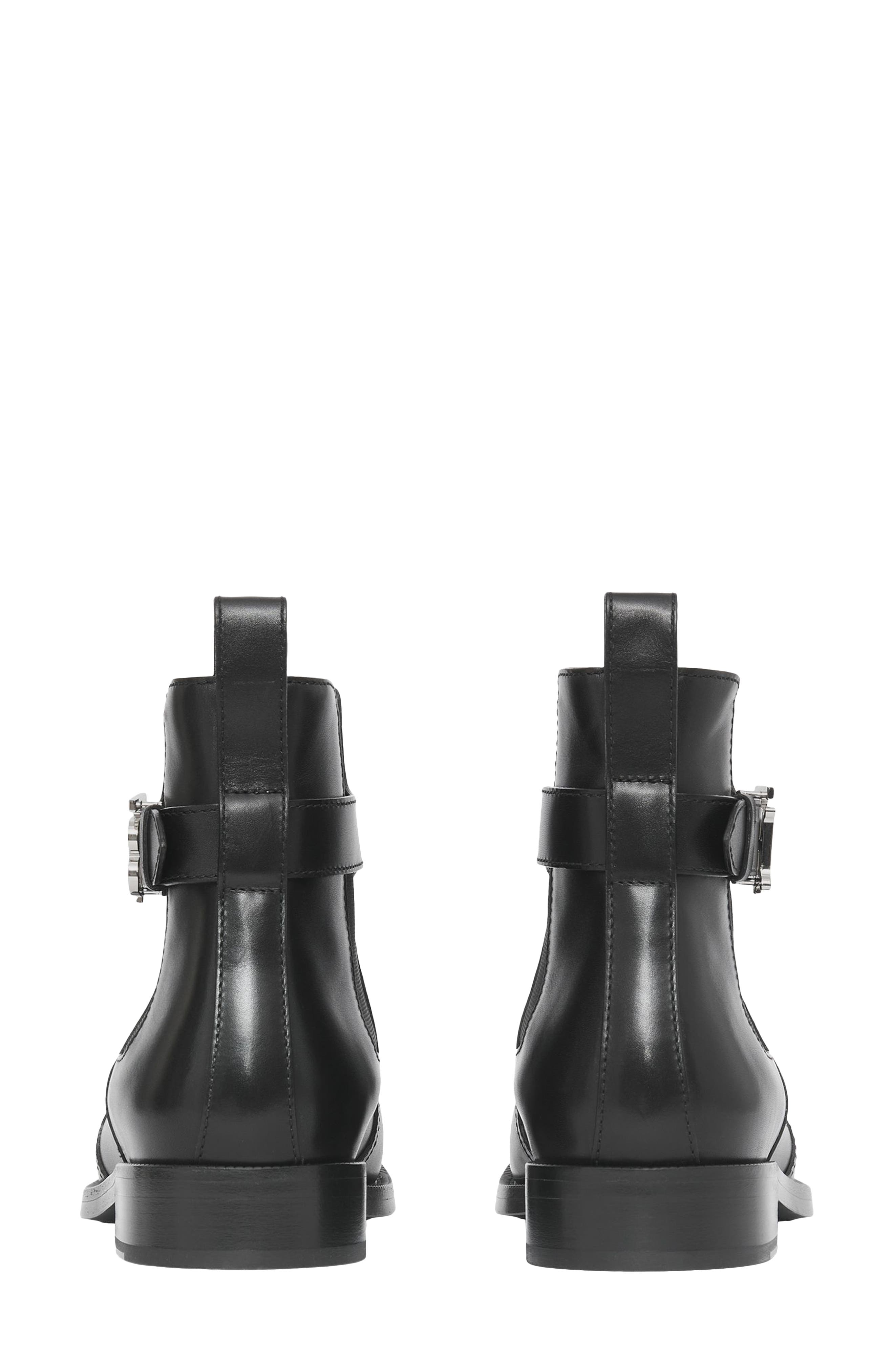 Burberry Luke TB Monogram Buckle Leather Chelsea Boot, Alternate, color, 