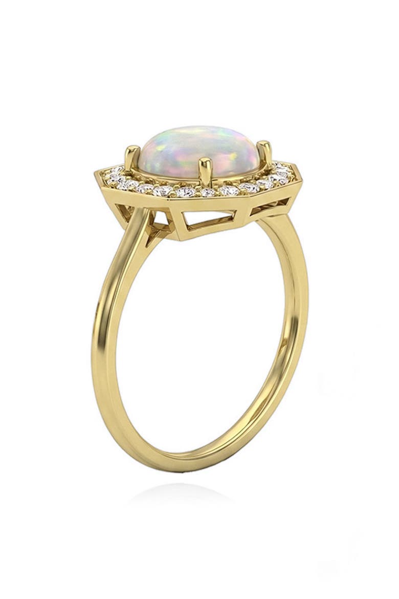 Rock n Roll 18k Gold Opal & Diamond Ring, Alternate, color, 18K YELLOW GOLD/ OPAL