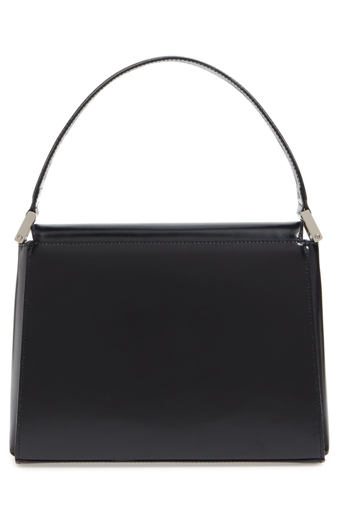 Steer Glass Leather Handbag, Alternate, color, BLACK