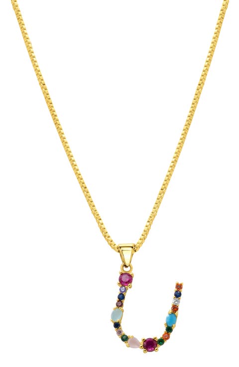 CZ Initial Pendant Necklace