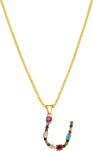 Adornia CZ Initial Pendant Necklace