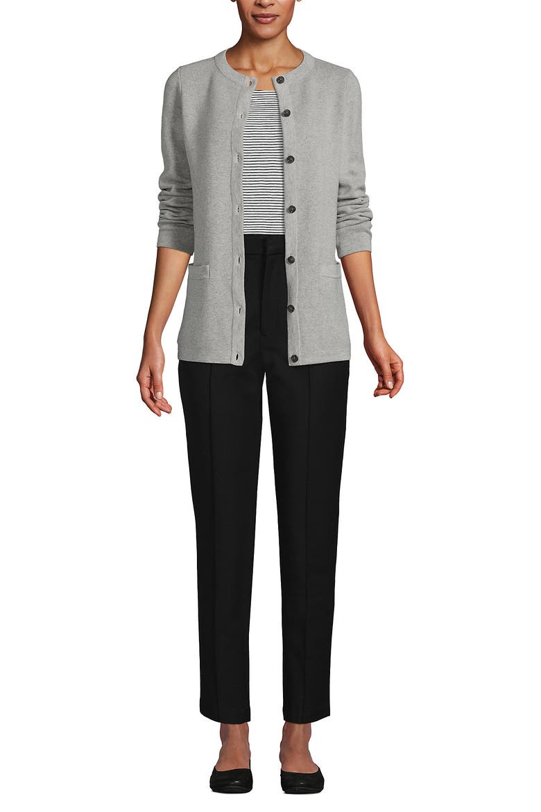 High Rise Bi Stretch Pintuck Pencil Ankle Pants, Alternate, color, Black