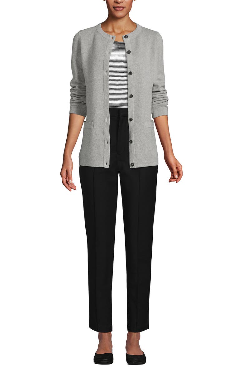 Lands' End High Rise Bi Stretch Pintuck Pencil Ankle Pants, Alternate, color, Black