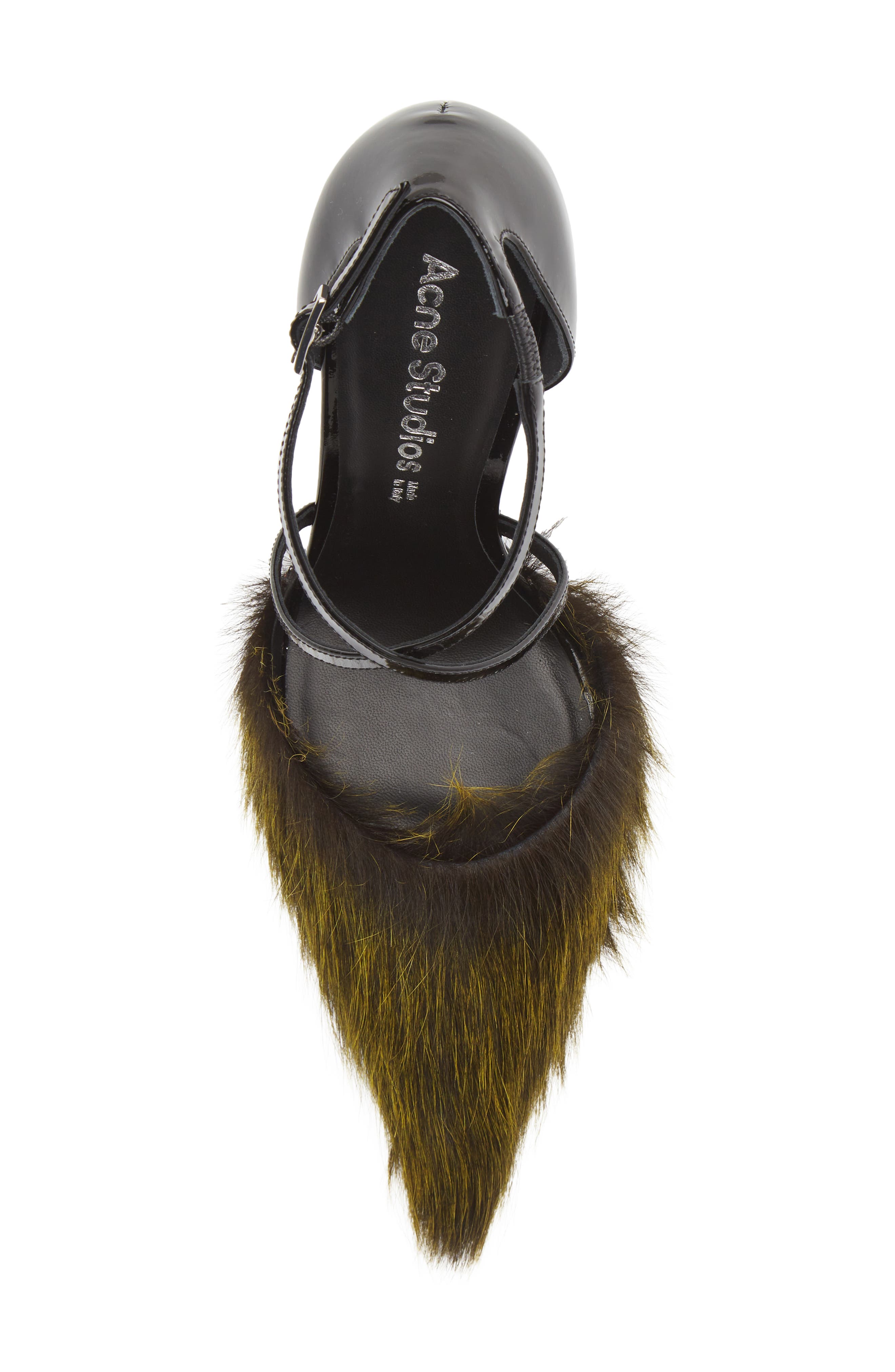Acne Studios Bepointy Faux Fur Pump, Alternate, color, 