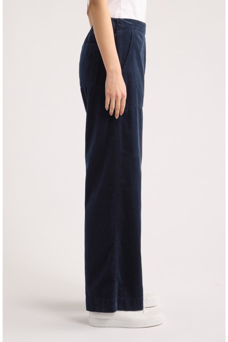 Madeline Patch Pocket Pull-On Wide Leg Pants, Alternate, color, CLASSIC NAVY
