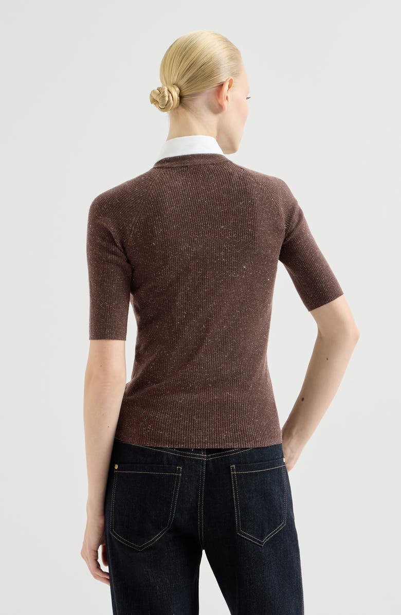 Brunello Cucinelli Sparkling cashmere lightweight sweater, Alternate, color, Cocoa