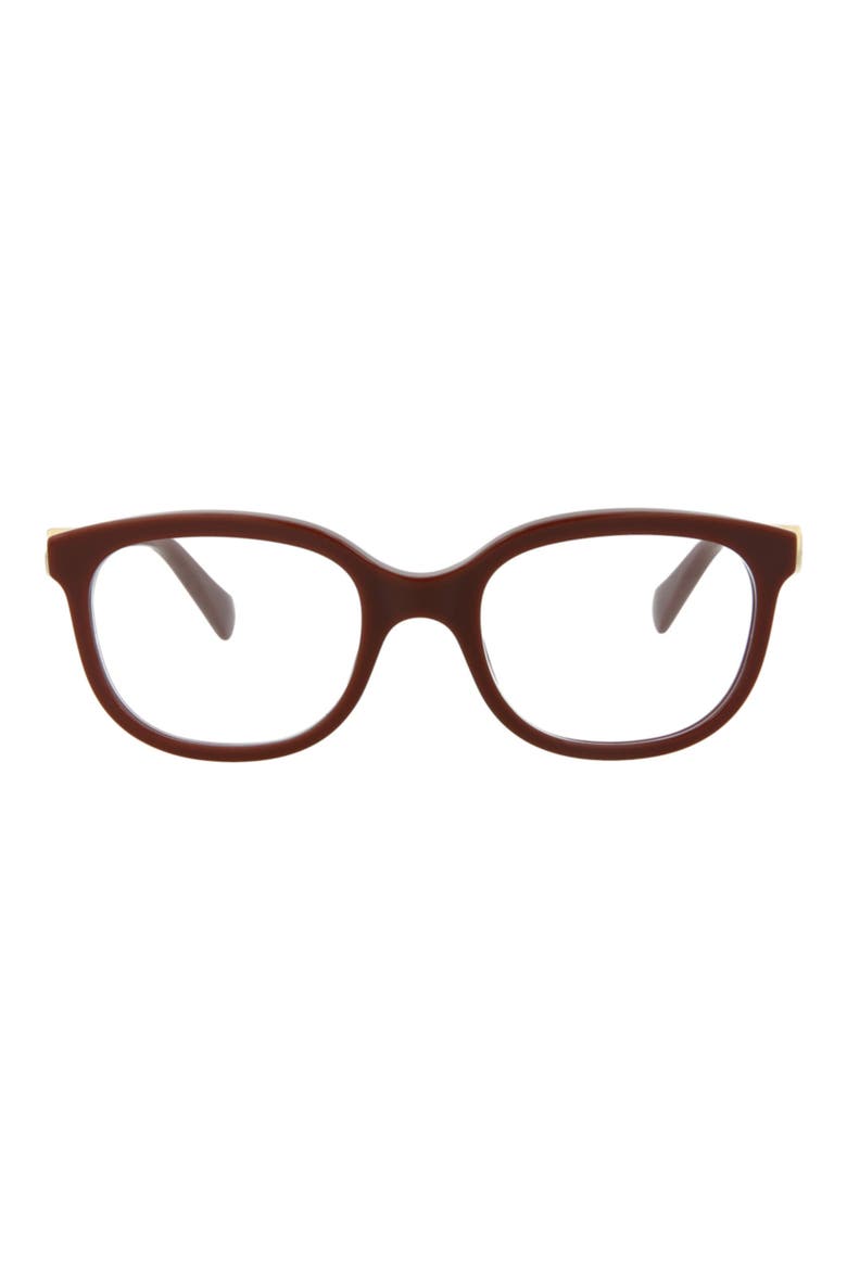 48mm Square Optical Glasses, Main, color, BURGUNDY BURGUNDY TRANSPARENT