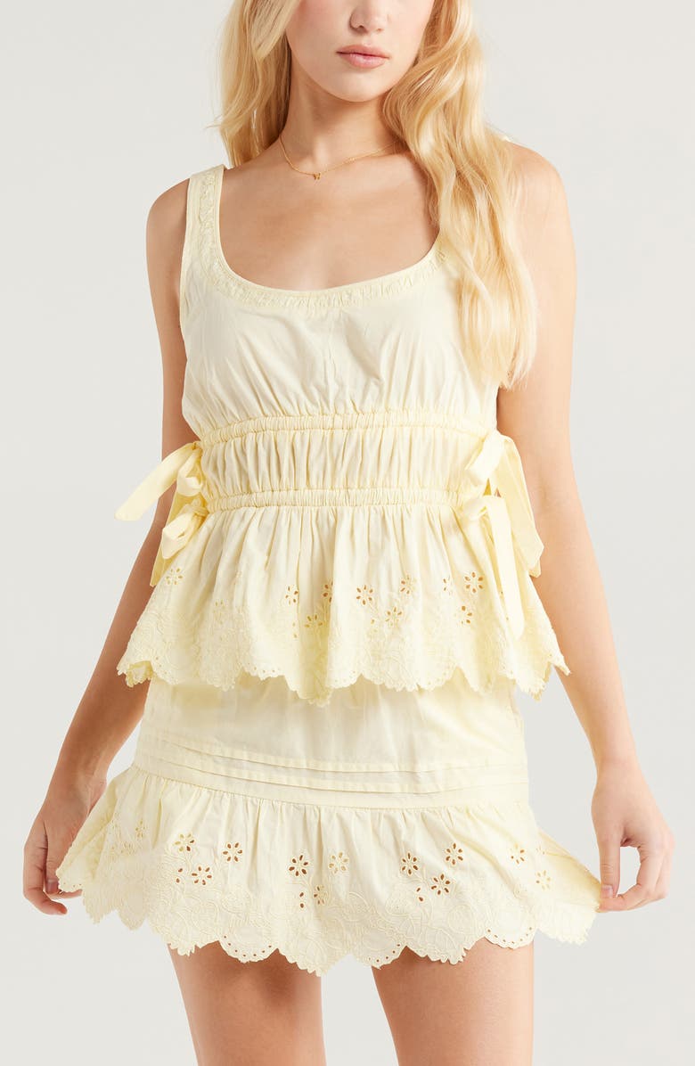 Damson Madder Jade Broderie Organic Cotton Camisole, Main, color,