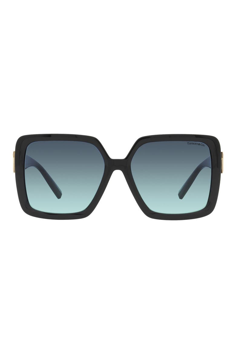 58mm Gradient Square Sunglasses, Main, color, BLACK