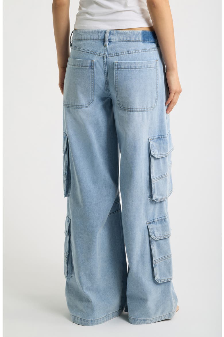 Low Rider Baggy Wide Leg Cargo Jeans, Alternate, color, MEDIUM VINTAGE WASH
