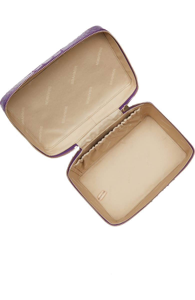 Brahmin Charmaine Croc Embossed Leather Train Case, Alternate, color,