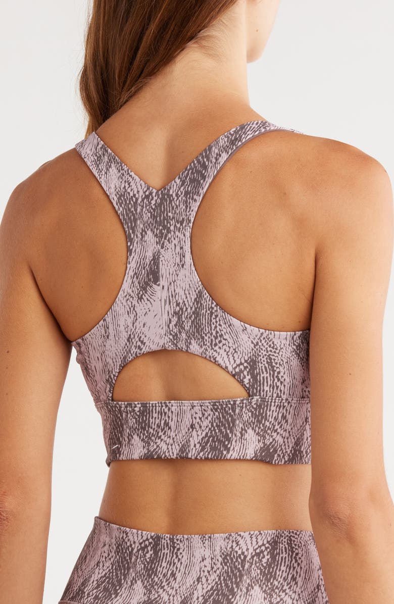 Z by Zella Perform Print Sports Bra, Alternate, color, Grey Python Print