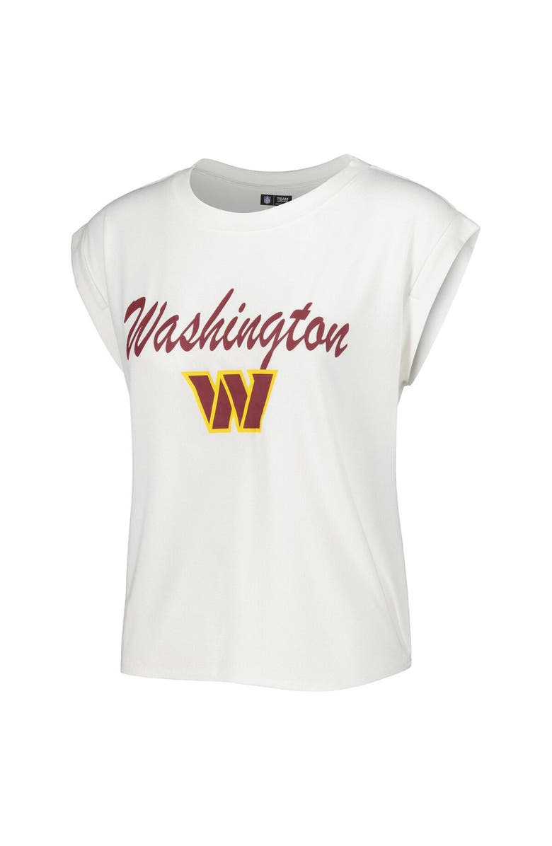 CONCEPTS SPORT Women's Concepts Sport White/Cream Washington Commanders Montana Knit T-Shirt & Shorts Sleep Set, Alternate, color, 