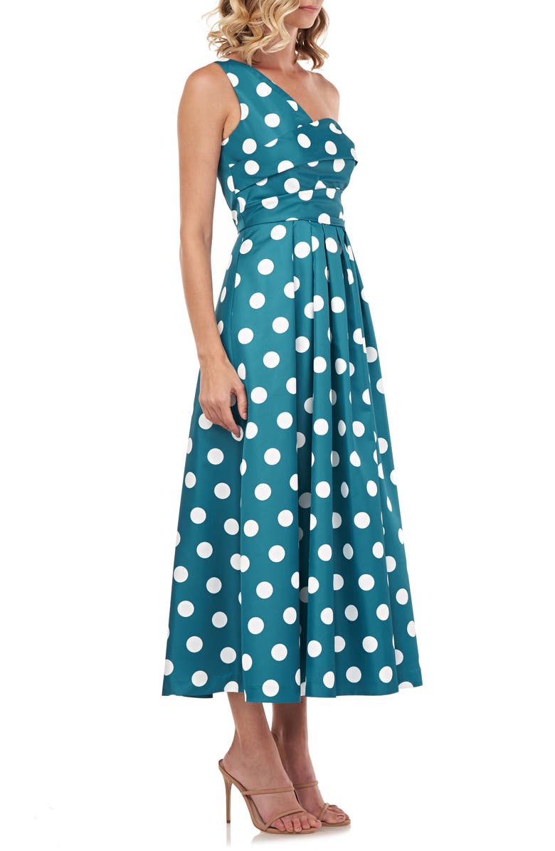 Kay Unger Victoire One-Shoulder Mikado Cocktail Dress, Alternate, color, 