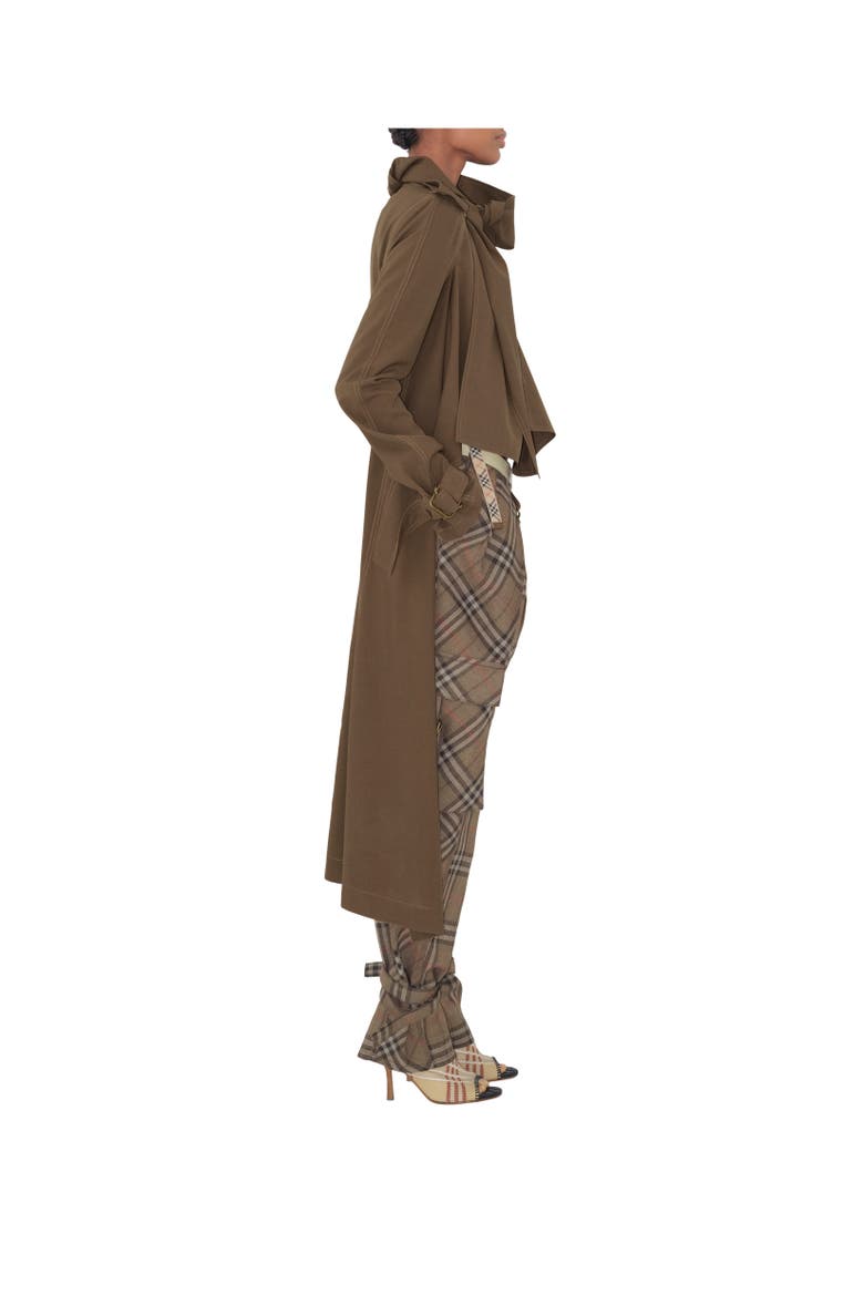 Long Silk Scarf Trench Coat, Alternate, color, Stoat brown