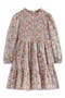 Kids' Floral Long Sleeve Smocked Bodice Cotton Jersey Dress