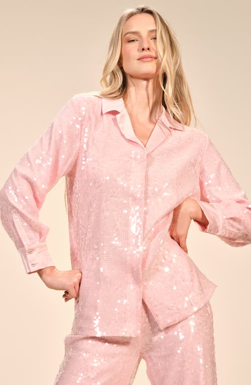 Isaac Mizrahi New York Sequin Notch Lapel Blazer In Pink