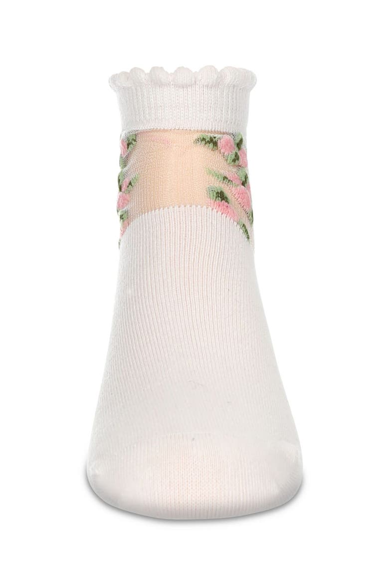 Peek-A-Boo Sheer Floral Crew Socks, Alternate, color, Light Pink