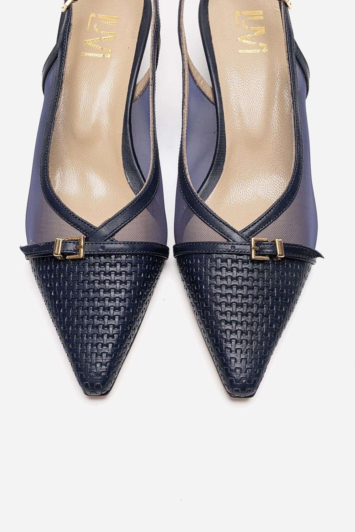 Laviera Mesh Slingback Pump, Alternate, color, Navy