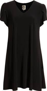AK ANNE KLEIN Tulip Sleeve Swing Dress
