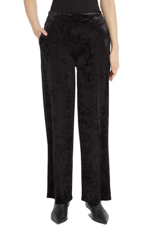 Crushed Velvet Wide Leg Pants