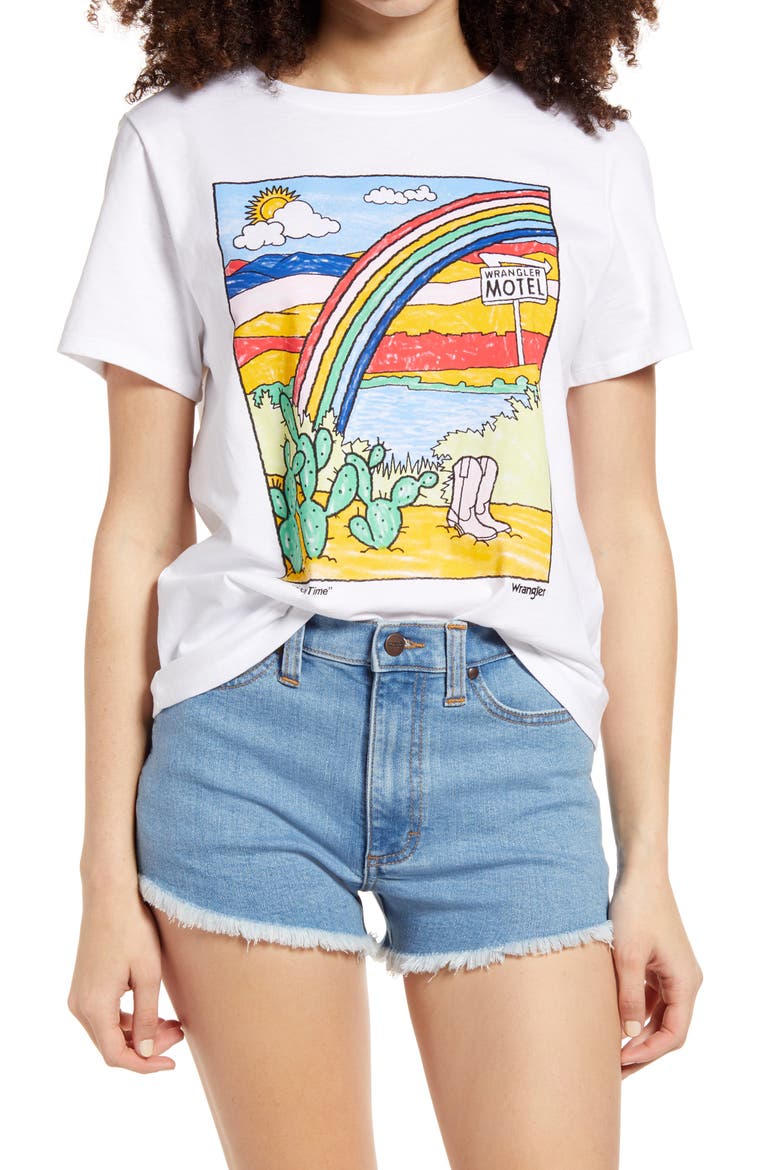Desert Motel Graphic Tee, Main, color, WHITE