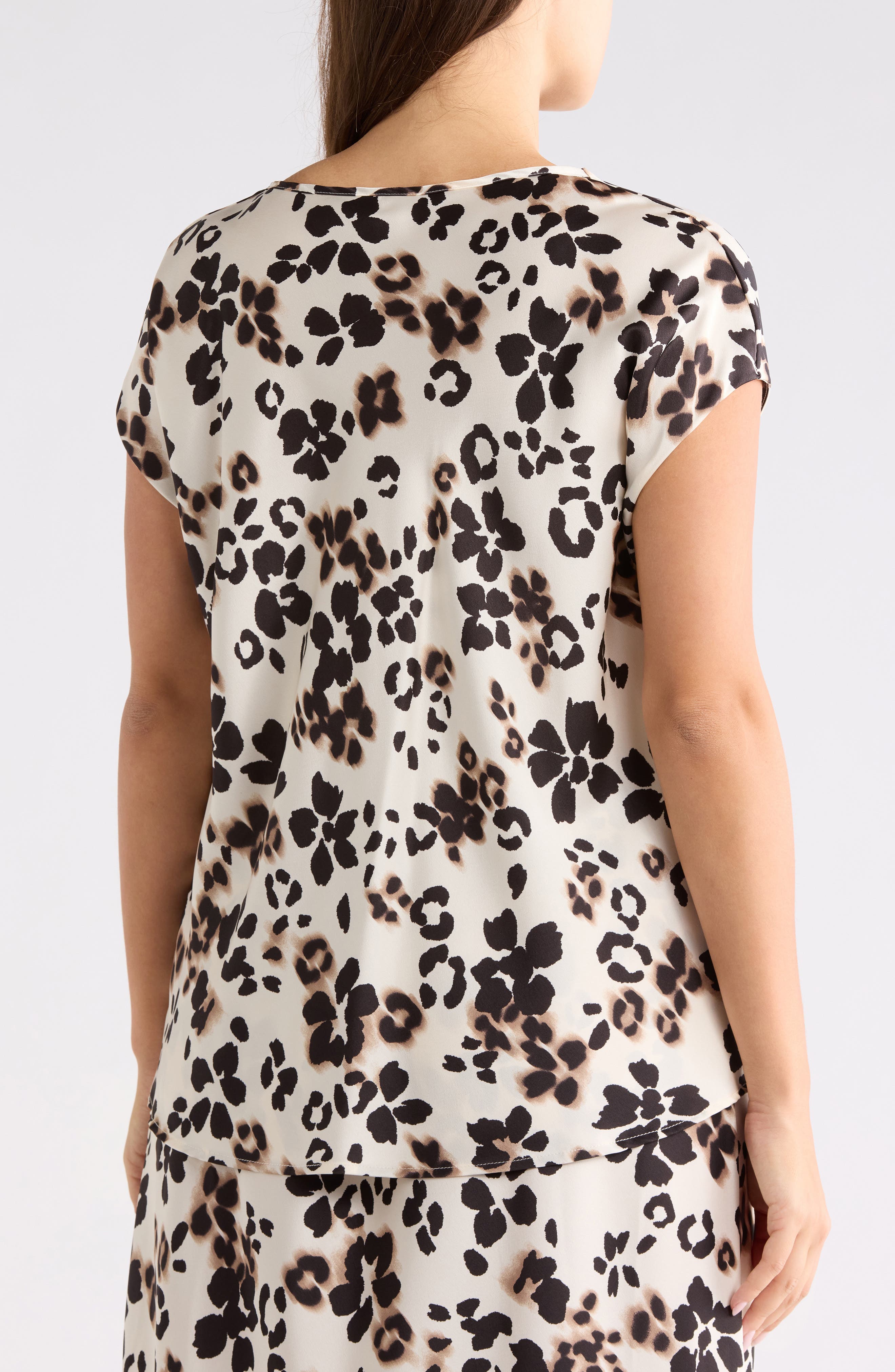 Floral Cowl Neck Satin Top - image 4