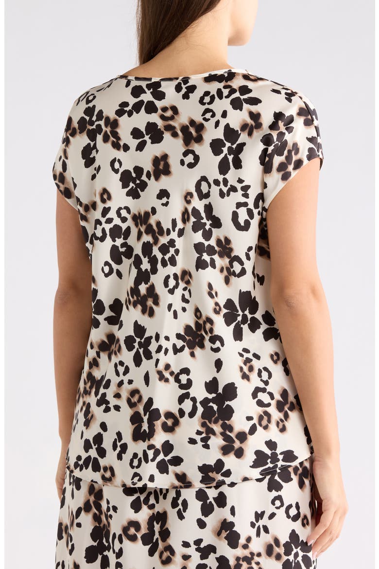 Floral Cowl Neck Satin Top, Alternate, color, BEIGE