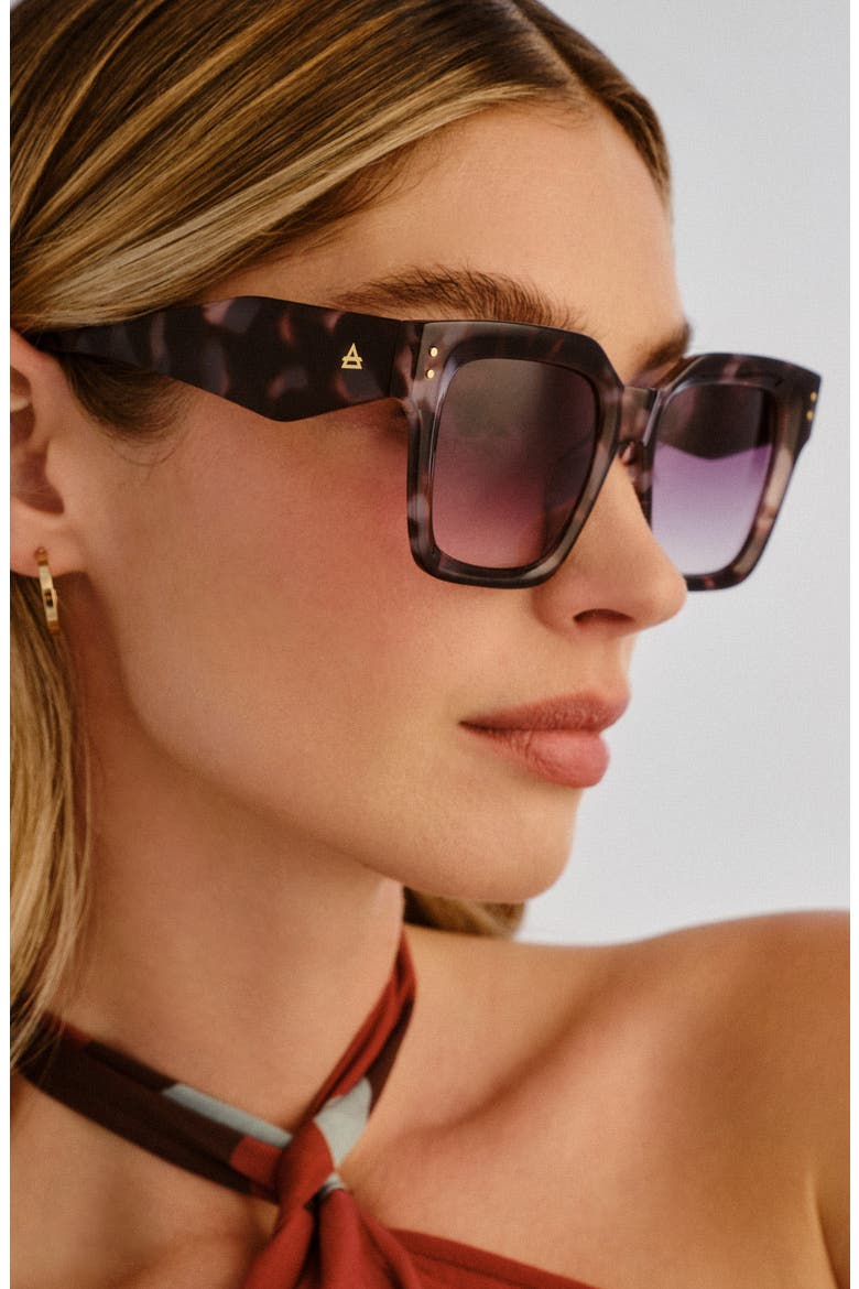 Magnitude 50mm Square Sunglasses, Alternate, color, CLOUDED TORT / COOL SMOKE